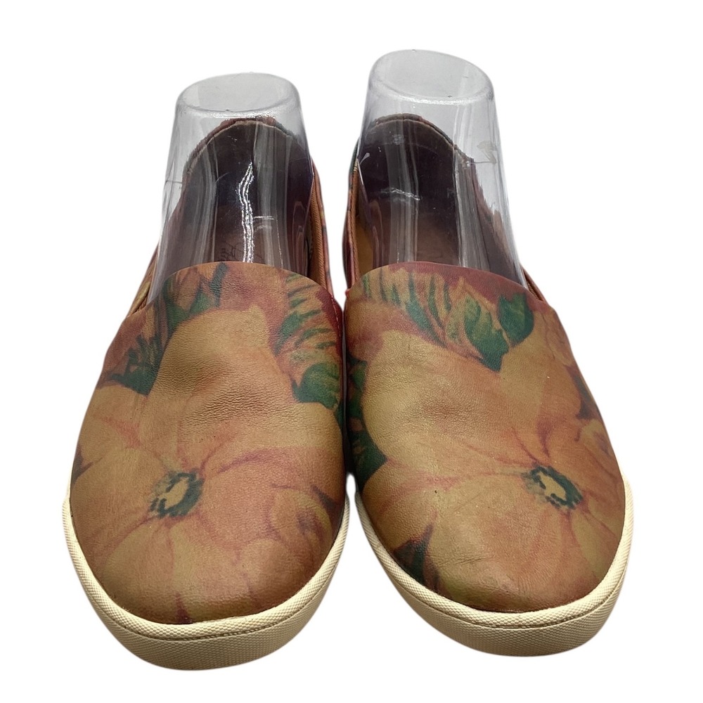 Patricia Nash Floral Slip-On Sneakers in Tan, Green